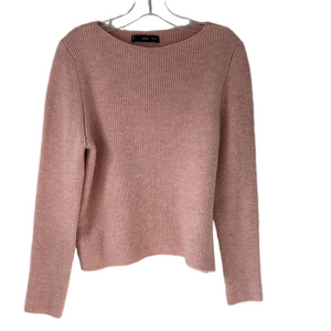 MNG Mango Pink Acrylic Soft Ribbed Sweater Size XL